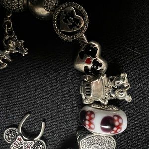 Authentic Pandora Bracelet w/ Mickey & Minnie Charms